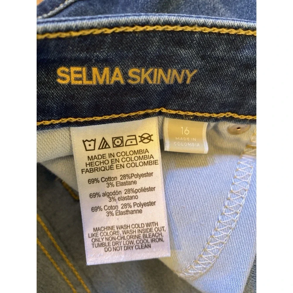 Michael‎ Kors Selma Skinny Jeans Womens Size 16 Blue Stretch Denim Mid Rise